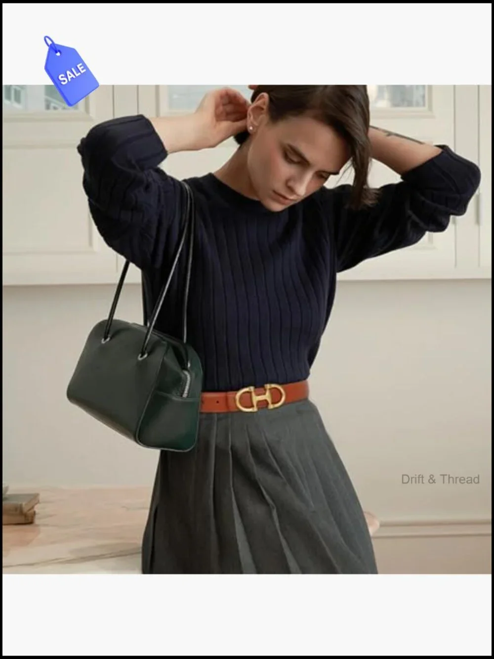 Genuine Leather Women's Belt Classic Buckle Dress & Casual